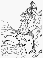 coloriage Madagascar marty le zebre avec les dauphins